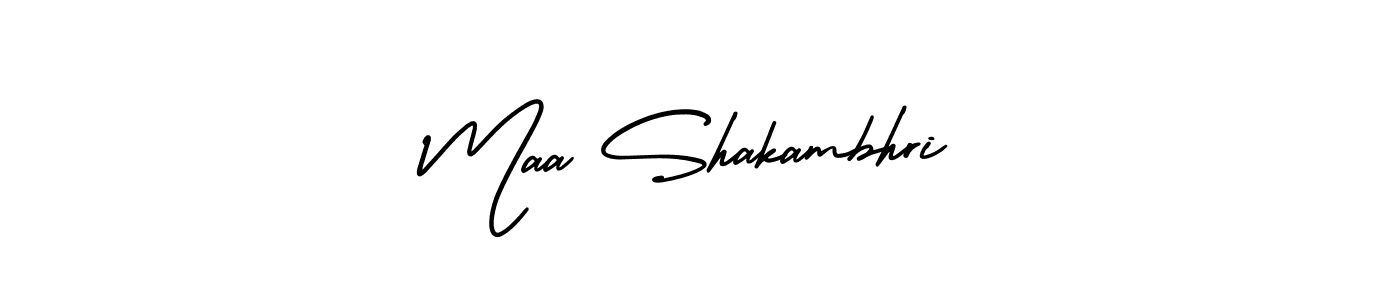 Maa Shakambhri stylish signature style. Best Handwritten Sign (AmerikaSignatureDemo-Regular) for my name. Handwritten Signature Collection Ideas for my name Maa Shakambhri. Maa Shakambhri signature style 3 images and pictures png