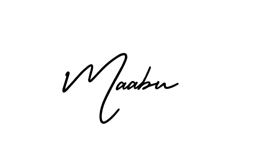 It looks lik you need a new signature style for name Maabu. Design unique handwritten (AmerikaSignatureDemo-Regular) signature with our free signature maker in just a few clicks. Maabu signature style 3 images and pictures png