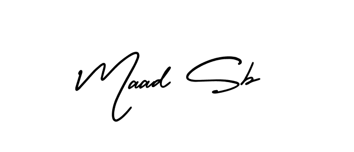 How to make Maad Sb name signature. Use AmerikaSignatureDemo-Regular style for creating short signs online. This is the latest handwritten sign. Maad Sb signature style 3 images and pictures png