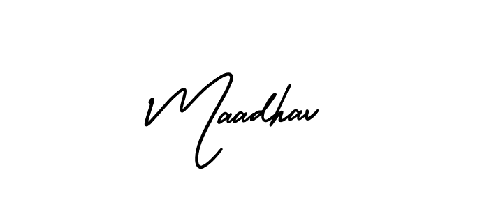 Also You can easily find your signature by using the search form. We will create Maadhav name handwritten signature images for you free of cost using AmerikaSignatureDemo-Regular sign style. Maadhav signature style 3 images and pictures png