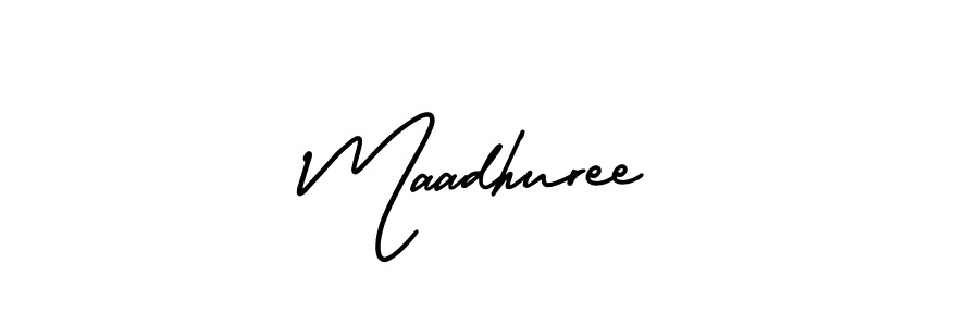 Maadhuree stylish signature style. Best Handwritten Sign (AmerikaSignatureDemo-Regular) for my name. Handwritten Signature Collection Ideas for my name Maadhuree. Maadhuree signature style 3 images and pictures png