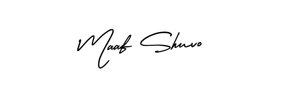 Maaf Shuvo stylish signature style. Best Handwritten Sign (AmerikaSignatureDemo-Regular) for my name. Handwritten Signature Collection Ideas for my name Maaf Shuvo. Maaf Shuvo signature style 3 images and pictures png