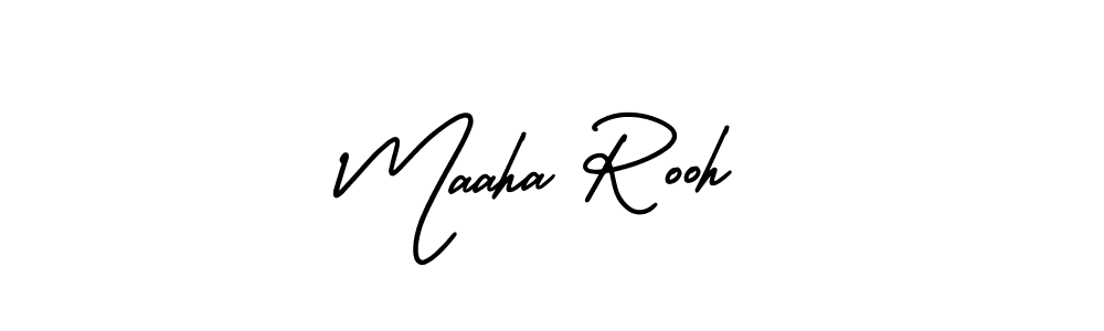 Also You can easily find your signature by using the search form. We will create Maaha Rooh name handwritten signature images for you free of cost using AmerikaSignatureDemo-Regular sign style. Maaha Rooh signature style 3 images and pictures png