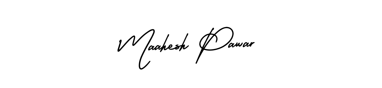 The best way (AmerikaSignatureDemo-Regular) to make a short signature is to pick only two or three words in your name. The name Maahesh Pawar include a total of six letters. For converting this name. Maahesh Pawar signature style 3 images and pictures png