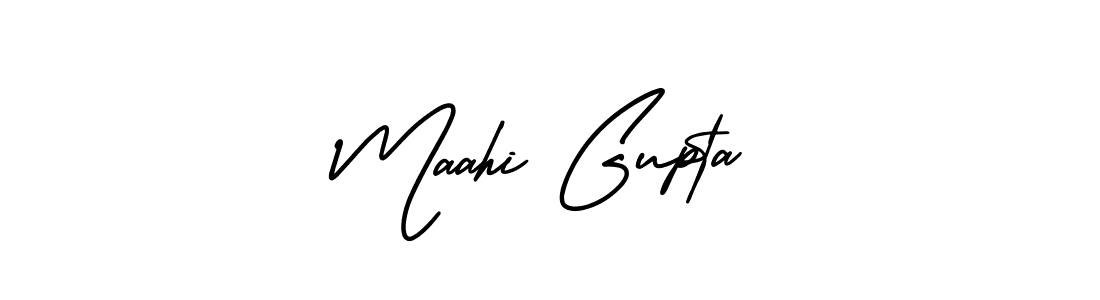 AmerikaSignatureDemo-Regular is a professional signature style that is perfect for those who want to add a touch of class to their signature. It is also a great choice for those who want to make their signature more unique. Get Maahi Gupta name to fancy signature for free. Maahi Gupta signature style 3 images and pictures png