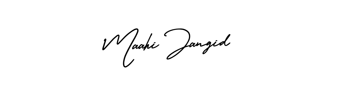 Make a beautiful signature design for name Maahi Jangid. With this signature (AmerikaSignatureDemo-Regular) style, you can create a handwritten signature for free. Maahi Jangid signature style 3 images and pictures png