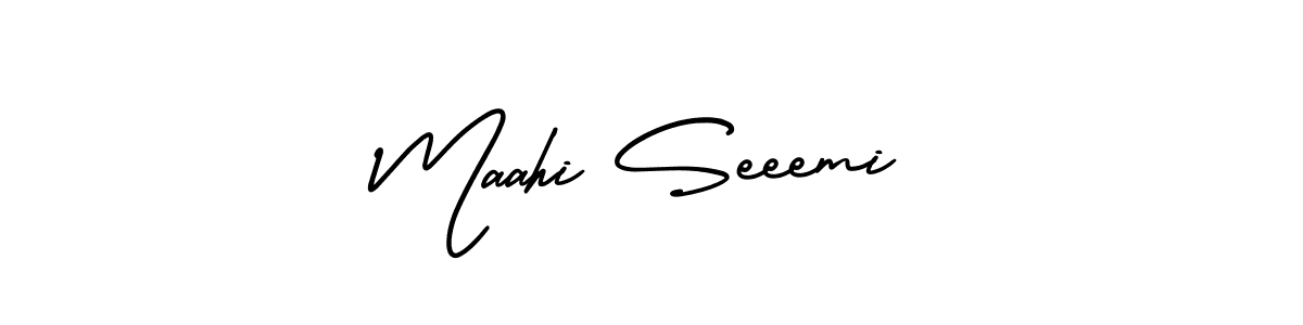 Use a signature maker to create a handwritten signature online. With this signature software, you can design (AmerikaSignatureDemo-Regular) your own signature for name Maahi Seeemi. Maahi Seeemi signature style 3 images and pictures png