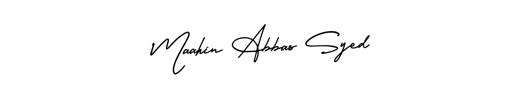 Design your own signature with our free online signature maker. With this signature software, you can create a handwritten (AmerikaSignatureDemo-Regular) signature for name Maahin Abbas Syed. Maahin Abbas Syed signature style 3 images and pictures png