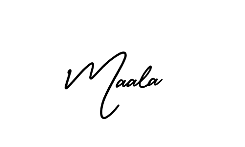 Use a signature maker to create a handwritten signature online. With this signature software, you can design (AmerikaSignatureDemo-Regular) your own signature for name Maala. Maala signature style 3 images and pictures png