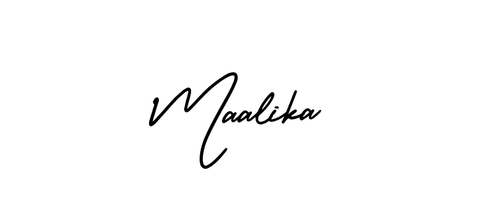 It looks lik you need a new signature style for name Maalika. Design unique handwritten (AmerikaSignatureDemo-Regular) signature with our free signature maker in just a few clicks. Maalika signature style 3 images and pictures png