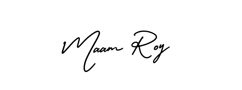 AmerikaSignatureDemo-Regular is a professional signature style that is perfect for those who want to add a touch of class to their signature. It is also a great choice for those who want to make their signature more unique. Get Maam Roy name to fancy signature for free. Maam Roy signature style 3 images and pictures png
