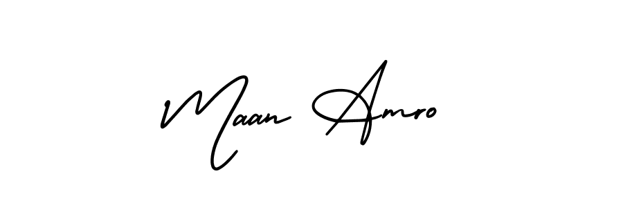 Design your own signature with our free online signature maker. With this signature software, you can create a handwritten (AmerikaSignatureDemo-Regular) signature for name Maan Amro. Maan Amro signature style 3 images and pictures png