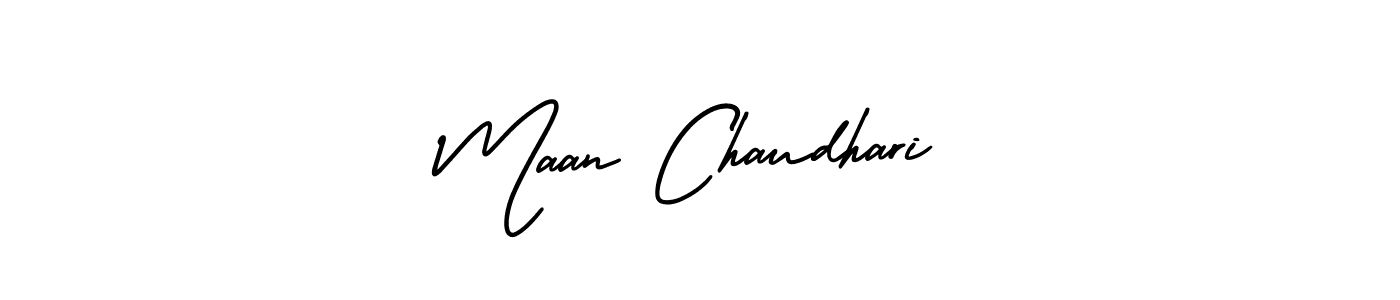 Use a signature maker to create a handwritten signature online. With this signature software, you can design (AmerikaSignatureDemo-Regular) your own signature for name Maan Chaudhari. Maan Chaudhari signature style 3 images and pictures png