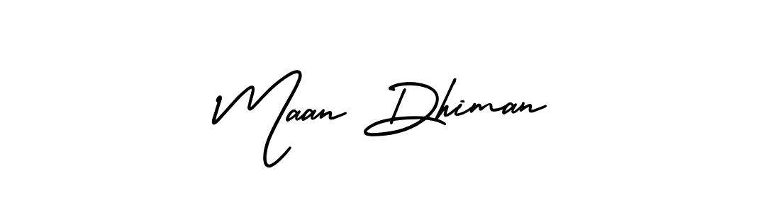 Make a short Maan Dhiman signature style. Manage your documents anywhere anytime using AmerikaSignatureDemo-Regular. Create and add eSignatures, submit forms, share and send files easily. Maan Dhiman signature style 3 images and pictures png