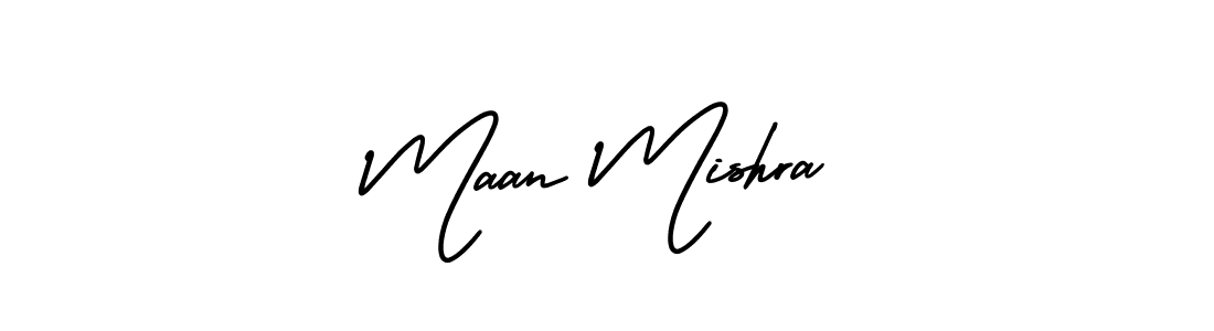 You should practise on your own different ways (AmerikaSignatureDemo-Regular) to write your name (Maan Mishra) in signature. don't let someone else do it for you. Maan Mishra signature style 3 images and pictures png