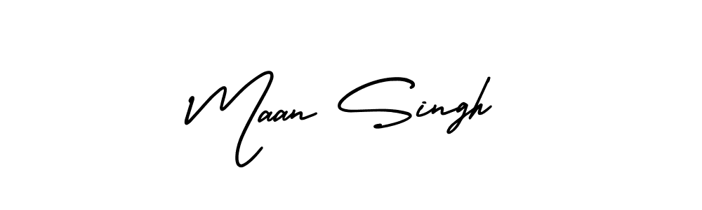 You should practise on your own different ways (AmerikaSignatureDemo-Regular) to write your name (Maan Singh) in signature. don't let someone else do it for you. Maan Singh signature style 3 images and pictures png