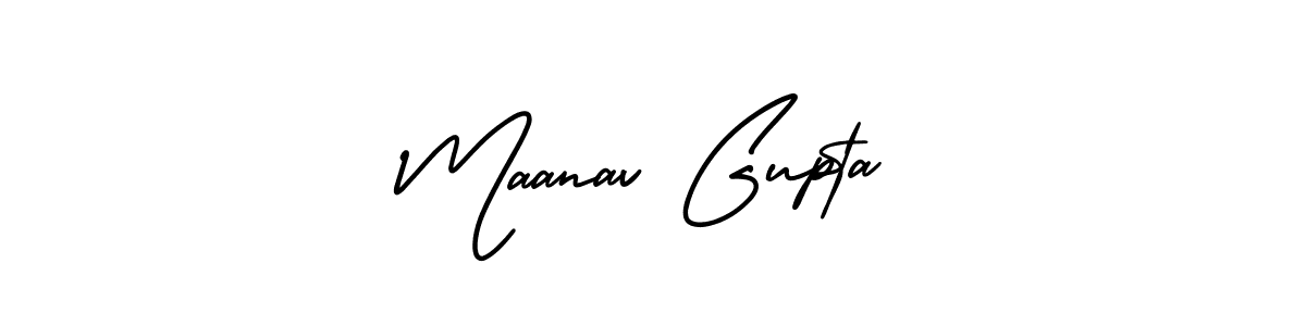 Create a beautiful signature design for name Maanav Gupta. With this signature (AmerikaSignatureDemo-Regular) fonts, you can make a handwritten signature for free. Maanav Gupta signature style 3 images and pictures png