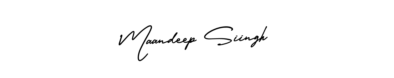 Make a short Maandeep Siingh signature style. Manage your documents anywhere anytime using AmerikaSignatureDemo-Regular. Create and add eSignatures, submit forms, share and send files easily. Maandeep Siingh signature style 3 images and pictures png