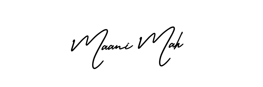 This is the best signature style for the Maani Mah name. Also you like these signature font (AmerikaSignatureDemo-Regular). Mix name signature. Maani Mah signature style 3 images and pictures png