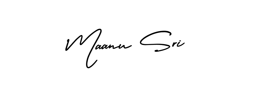 It looks lik you need a new signature style for name Maanu Sri. Design unique handwritten (AmerikaSignatureDemo-Regular) signature with our free signature maker in just a few clicks. Maanu Sri signature style 3 images and pictures png