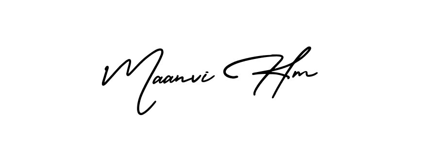 It looks lik you need a new signature style for name Maanvi Hm. Design unique handwritten (AmerikaSignatureDemo-Regular) signature with our free signature maker in just a few clicks. Maanvi Hm signature style 3 images and pictures png