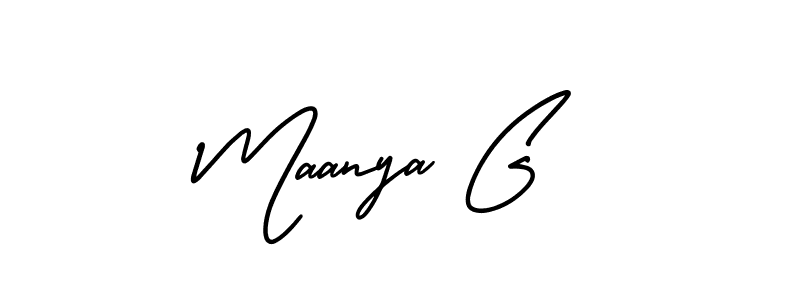 Maanya G stylish signature style. Best Handwritten Sign (AmerikaSignatureDemo-Regular) for my name. Handwritten Signature Collection Ideas for my name Maanya G. Maanya G signature style 3 images and pictures png