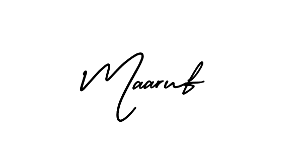 Design your own signature with our free online signature maker. With this signature software, you can create a handwritten (AmerikaSignatureDemo-Regular) signature for name Maaruf. Maaruf signature style 3 images and pictures png