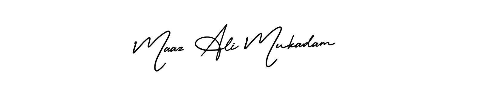 How to make Maaz Ali Mukadam name signature. Use AmerikaSignatureDemo-Regular style for creating short signs online. This is the latest handwritten sign. Maaz Ali Mukadam signature style 3 images and pictures png