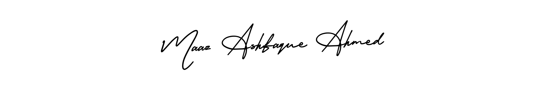 How to make Maaz Ashfaque Ahmed signature? AmerikaSignatureDemo-Regular is a professional autograph style. Create handwritten signature for Maaz Ashfaque Ahmed name. Maaz Ashfaque Ahmed signature style 3 images and pictures png