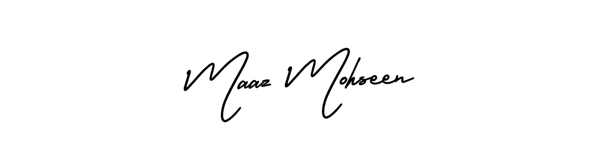 How to Draw Maaz Mohseen signature style? AmerikaSignatureDemo-Regular is a latest design signature styles for name Maaz Mohseen. Maaz Mohseen signature style 3 images and pictures png