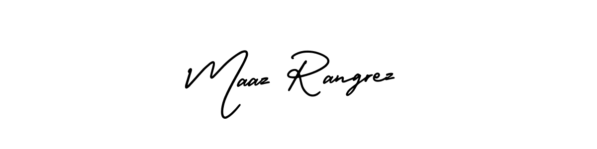 Also You can easily find your signature by using the search form. We will create Maaz Rangrez name handwritten signature images for you free of cost using AmerikaSignatureDemo-Regular sign style. Maaz Rangrez signature style 3 images and pictures png