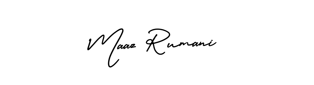 How to make Maaz Rumani name signature. Use AmerikaSignatureDemo-Regular style for creating short signs online. This is the latest handwritten sign. Maaz Rumani signature style 3 images and pictures png