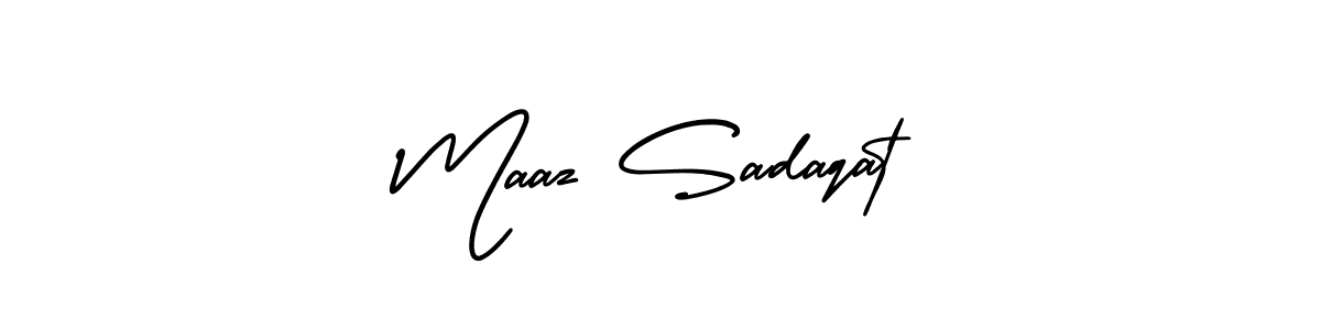 Make a beautiful signature design for name Maaz Sadaqat. With this signature (AmerikaSignatureDemo-Regular) style, you can create a handwritten signature for free. Maaz Sadaqat signature style 3 images and pictures png