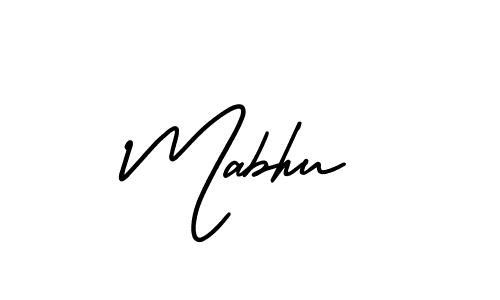 You should practise on your own different ways (AmerikaSignatureDemo-Regular) to write your name (Mabhu) in signature. don't let someone else do it for you. Mabhu signature style 3 images and pictures png