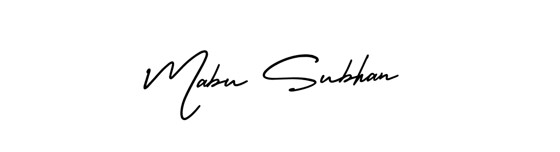 Use a signature maker to create a handwritten signature online. With this signature software, you can design (AmerikaSignatureDemo-Regular) your own signature for name Mabu Subhan. Mabu Subhan signature style 3 images and pictures png