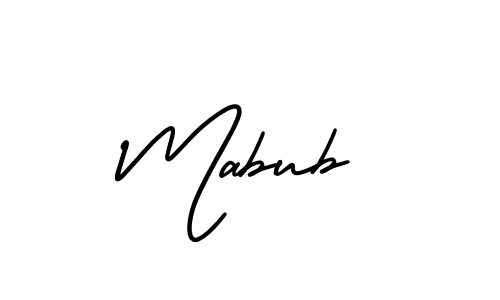 The best way (AmerikaSignatureDemo-Regular) to make a short signature is to pick only two or three words in your name. The name Mabub include a total of six letters. For converting this name. Mabub signature style 3 images and pictures png