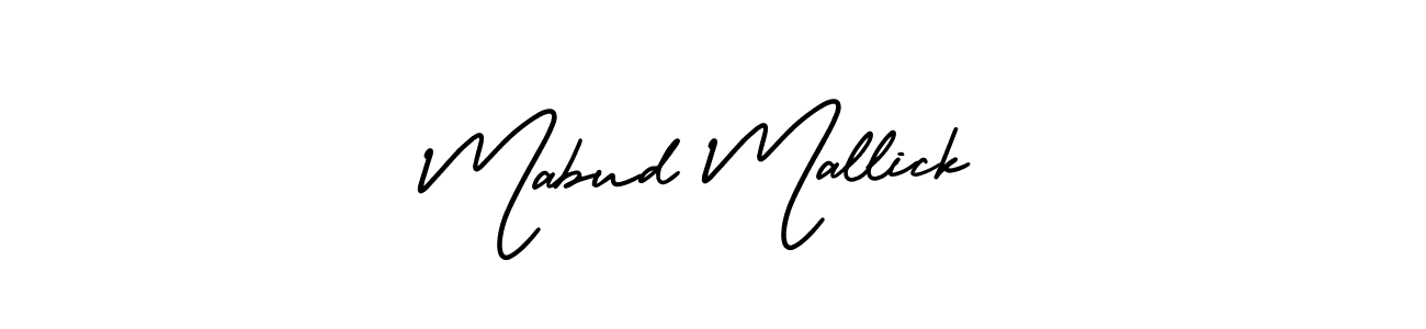 The best way (AmerikaSignatureDemo-Regular) to make a short signature is to pick only two or three words in your name. The name Mabud Mallick include a total of six letters. For converting this name. Mabud Mallick signature style 3 images and pictures png