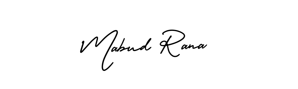 The best way (AmerikaSignatureDemo-Regular) to make a short signature is to pick only two or three words in your name. The name Mabud Rana include a total of six letters. For converting this name. Mabud Rana signature style 3 images and pictures png