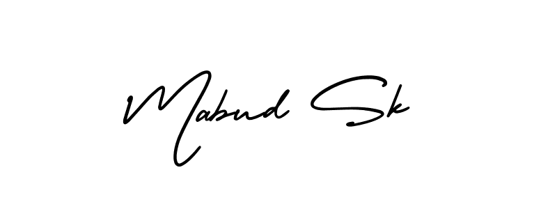 The best way (AmerikaSignatureDemo-Regular) to make a short signature is to pick only two or three words in your name. The name Mabud Sk include a total of six letters. For converting this name. Mabud Sk signature style 3 images and pictures png