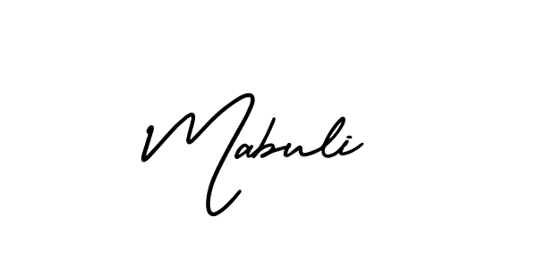 The best way (AmerikaSignatureDemo-Regular) to make a short signature is to pick only two or three words in your name. The name Mabuli include a total of six letters. For converting this name. Mabuli signature style 3 images and pictures png