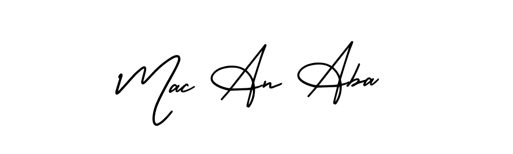 Use a signature maker to create a handwritten signature online. With this signature software, you can design (AmerikaSignatureDemo-Regular) your own signature for name Mac An Aba. Mac An Aba signature style 3 images and pictures png