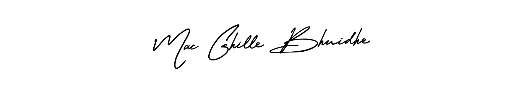 You should practise on your own different ways (AmerikaSignatureDemo-Regular) to write your name (Mac Ghille Bhuidhe) in signature. don't let someone else do it for you. Mac Ghille Bhuidhe signature style 3 images and pictures png