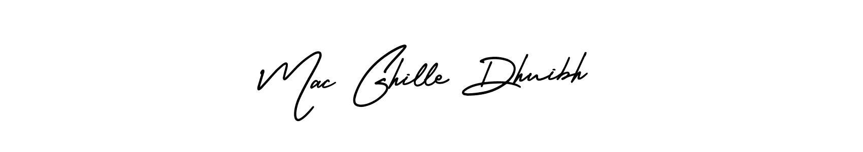 You should practise on your own different ways (AmerikaSignatureDemo-Regular) to write your name (Mac Ghille Dhuibh) in signature. don't let someone else do it for you. Mac Ghille Dhuibh signature style 3 images and pictures png