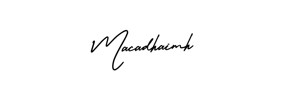 You should practise on your own different ways (AmerikaSignatureDemo-Regular) to write your name (Macadhaimh) in signature. don't let someone else do it for you. Macadhaimh signature style 3 images and pictures png