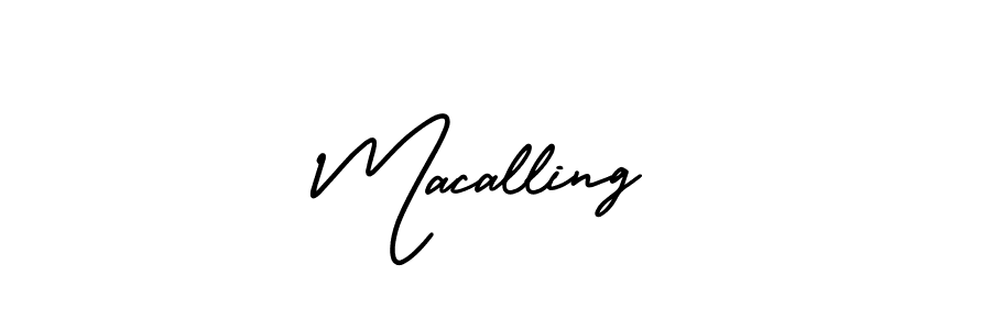 Design your own signature with our free online signature maker. With this signature software, you can create a handwritten (AmerikaSignatureDemo-Regular) signature for name Macalling. Macalling signature style 3 images and pictures png
