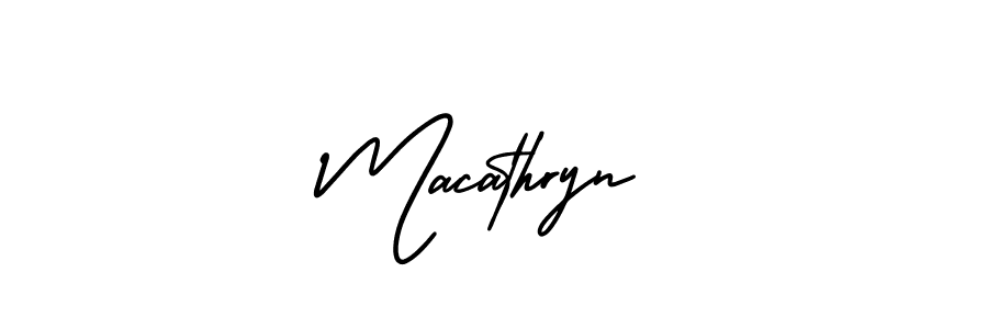 The best way (AmerikaSignatureDemo-Regular) to make a short signature is to pick only two or three words in your name. The name Macathryn include a total of six letters. For converting this name. Macathryn signature style 3 images and pictures png