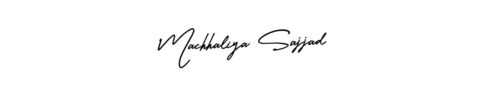 How to make Machhaliya Sajjad name signature. Use AmerikaSignatureDemo-Regular style for creating short signs online. This is the latest handwritten sign. Machhaliya Sajjad signature style 3 images and pictures png