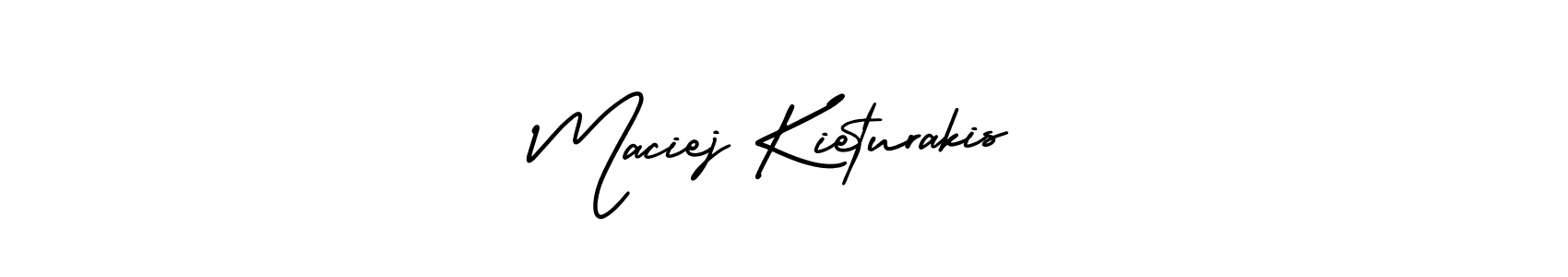 This is the best signature style for the Maciej Kieturakis name. Also you like these signature font (AmerikaSignatureDemo-Regular). Mix name signature. Maciej Kieturakis signature style 3 images and pictures png