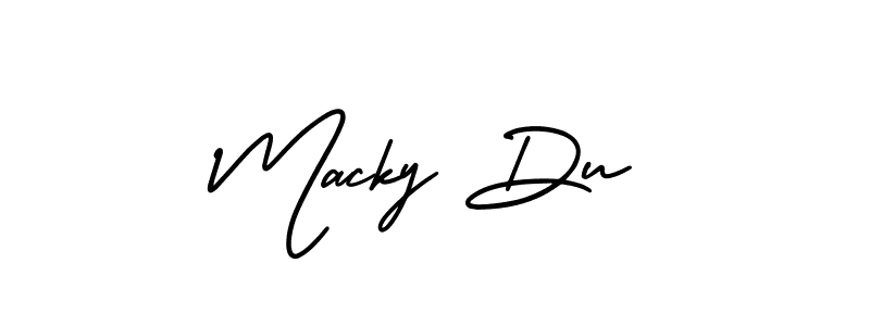 How to make Macky Du name signature. Use AmerikaSignatureDemo-Regular style for creating short signs online. This is the latest handwritten sign. Macky Du signature style 3 images and pictures png