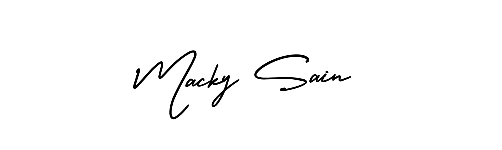 This is the best signature style for the Macky Sain name. Also you like these signature font (AmerikaSignatureDemo-Regular). Mix name signature. Macky Sain signature style 3 images and pictures png